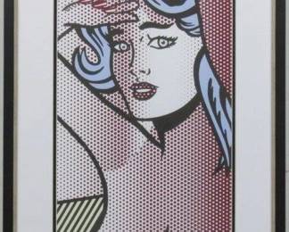 9143 - BLUE HAIR NUDE GICLEE BY ROY LICHTENSTEIN 19.5 X 27.5

