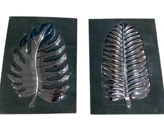 2367 - Pair Molded Leaf Plaques 19 x 13
