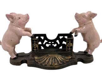 2209 - Cast Iron Pig Card Holder 5 x 11
