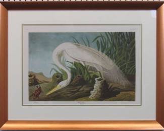9005 - WHITE HERON BY JOHN J AUDUBON 29.5 X 23
