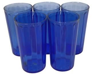 1641 - 5 Cobalt Blue Tumblers 5"
