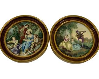 1125 - 2 Round Framed Prints 7"
