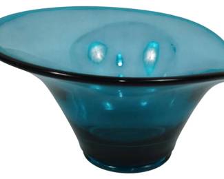 3235 - Blue Art Glass Bowl 3x6'
