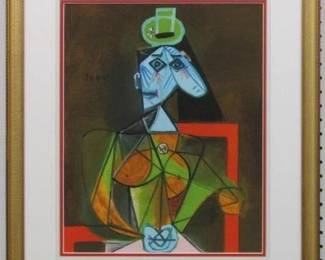 9141 - FEMME DANS UN FAUTEUIL GICLEE BY PABLO PICASSO 22.5 X 25.75
