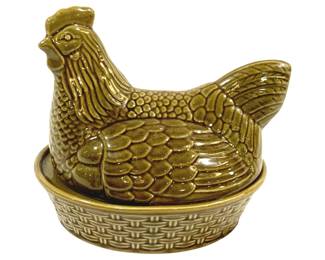 605 - Country Road Hen on Nest Dish 9 x 9 x 6
