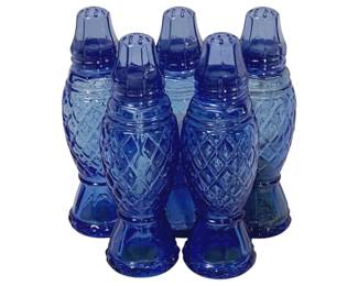 1638 - 5 Avon Cobalt Blue Shakers 5"
