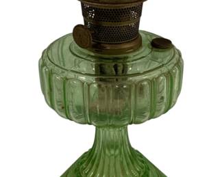 1352 - Aladdin Uranium Glass Model B Oil Lamp 13.5"
