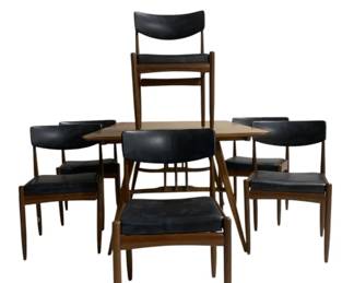1746 - Mid Century 7pc Dining Set table chairs
