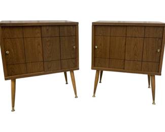 2248 - Pair Lu Van Mid-Century Sliding Door Stands 27 x 23 x 15
