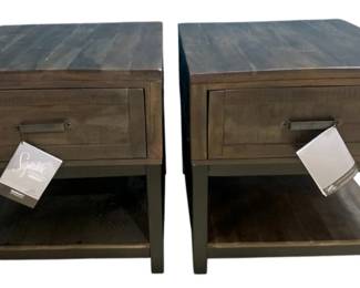 2525 - Pair Ashley 1 Drawer End Tables 25 x 24 x 27
