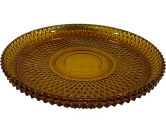 540 - Indiana Diamond Point 12.5" Amber Platter
