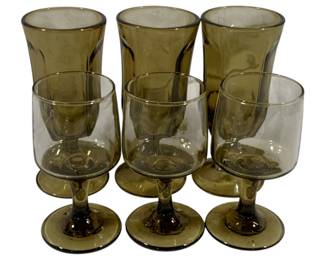 1101 - 6 Vintage Glass Stemware 5" & 6.5"
