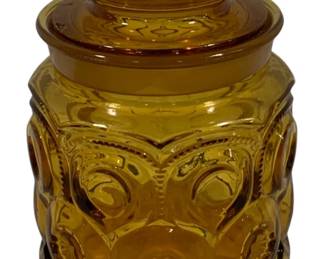578 - LE Smith Moon & Stars Amber Jar 7"
