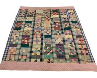 2169 - Patchwork Design Quilt - 82 x 69 - holes
