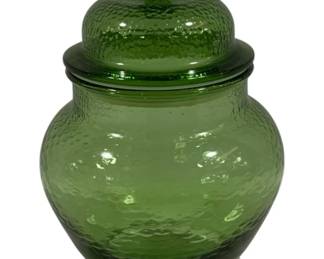 552 - Indiana Glass Green Apothecary Jar 9"
