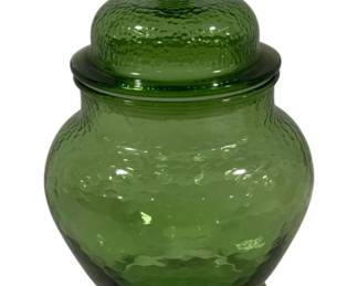 548 - Indiana Glass Green Apothecary Jar 8.5"
