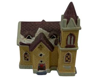 1189 - Lighted Church 7 x 8 x 6 used as-is electric/electronic/mechanical item - no guarantee all components, untested
