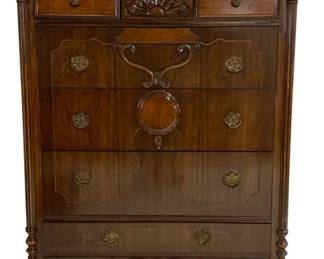 1716 - Vintage Jacobean Carved Tall Chest 54 x 34 x 18
