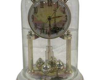 593 - Thomas Kinkade Anniversary Clock 10" used as-is electric/electronic/mechanical item - no guarantee all components, untested
