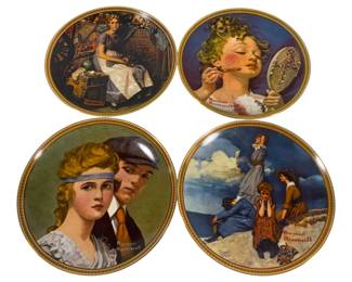 1016 - 4 Knowles Norman Rockwell Collector Plates 9"
