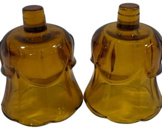 875 - 2 Amber Glass Globes 3.5"
