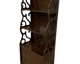 2120 - Vintage What Not Shelf w/ Drawers & Gallery 48 x 19 x 11
