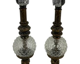 1207 - 2 Lamps, no Shades, 13" used as-is electric/electronic/mechanical item - no guarantee all components, untested
