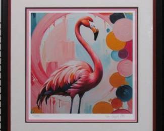 9049 - PINK FLAMINGO LIMITED EDITION GICLEE BY VINCENT VA 23 X 23.5
