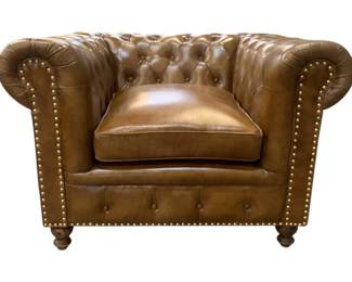 3240x - Cameroon Cocoa Leather Chesterfield Chair 42 x 35 x 29, Alma Arte

