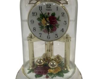 594 - Old Country Roses Anniversary Clock 10" used as-is electric/electronic/mechanical item - no guarantee all components, untested
