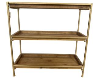 2437 - Wood & Metal 3 Tier Shelf 28 x 28 x 12
