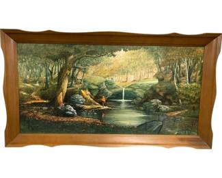2021 - Vintage River Scene Wall Art 29 x 54
