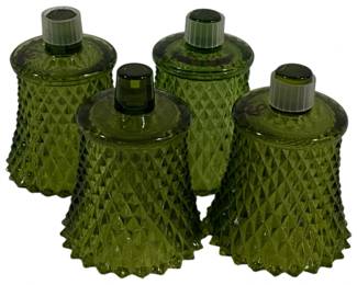 745 - 4 Avocado Glass Globes 4"
