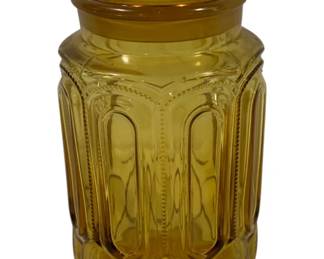 613 - LE Smith Moon & Stars Amber Jar 12"
