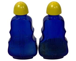 1625 - Pair Vintage Cobalt Blue Cello Salt & Pepper 4"
