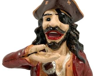2186 - Cast Iron Pirate Mechanical Bank 7.5"
