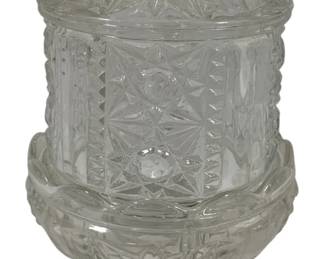 461 - Vintage Indiana Glass "Stars & Bars" Fairy Lamp 7" tall
