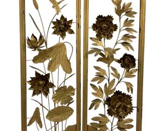 229 - Pair Vintage Metal Wall Decor 26 x 9
