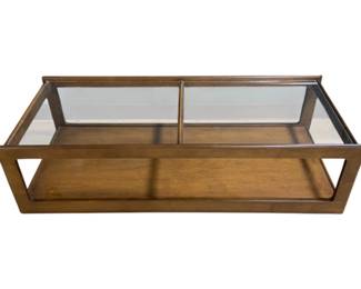 2370 - Mid-Century Modern Glass Top Coffee Table 15 x 54 x 22
