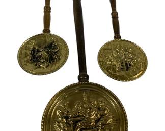 824 - 3 Brass & Wood Wall Decor 19" & 26"
