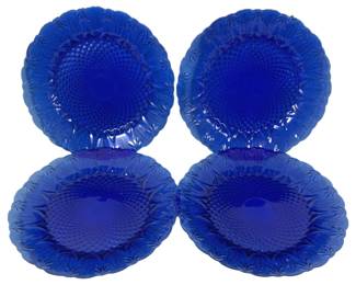 1617 - 4 Avon Sapphire Cobalt 10.5" Dinner Plates
