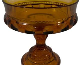 890 - Indiana Kings Crown Amber Compote 7 x 7
