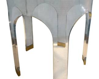 2608 - Chelsea House Aqueduct Acrylic & Marble Table 27 x 29
