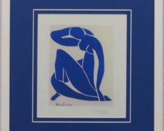 9067 - BLUE NUDE I PRINT BY HENRI MATISSE 16 X 17.5
