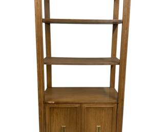 2057 - Vintage Mid-Century Open Bookshelf, 2 Doors 76 x 32 x 18
