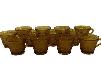 885 - 12 Tiara Amber Cups 3"
