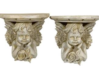 1006 - Pair Cherub Wall Corbels 6.5 x 3.5 x 6
