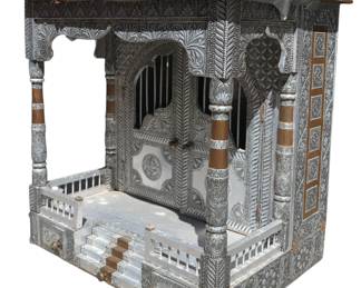 3328 - Heavily Carved Puja Altar Cabinet