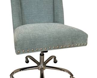 2410 - Teal Upholstered Office Chair, Chrome Detail 40 x 23 x 23
