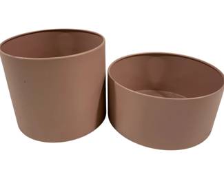 1455 - Pair Metal Planters 9 x 7.5, 5 x 10
